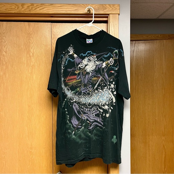 Vintage Liquid Blue Wizard AOP Graphic Tee Rare 1994 - Picture 2 of 7